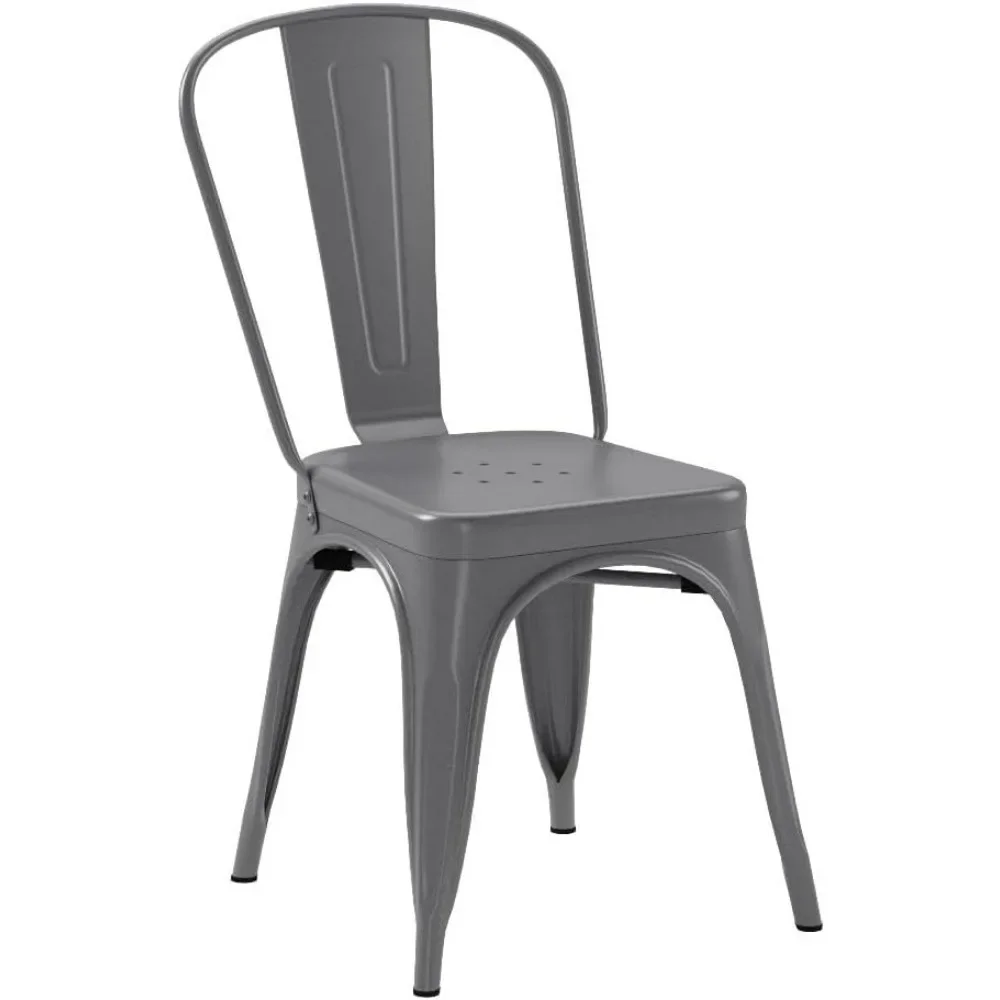 

Dark Gray Metal Dining Chair, Product Size: Solid Backrest with Back Design, 20.1 "D X 17.1" W X 33.5 "H1 Pieces (pack of 4)