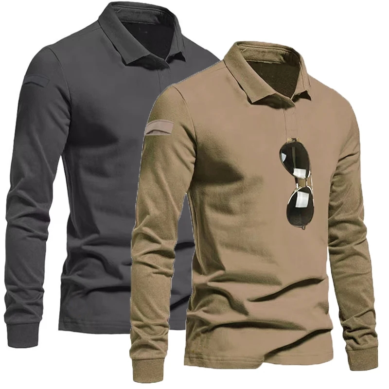 Men Summer Breathable T-shirts Quick Dry Tees Long Sleeve Pullover Lapel Hiking Camping Running Cycling Climbing Cargo Tees sport t shirt long sleeve t shirt