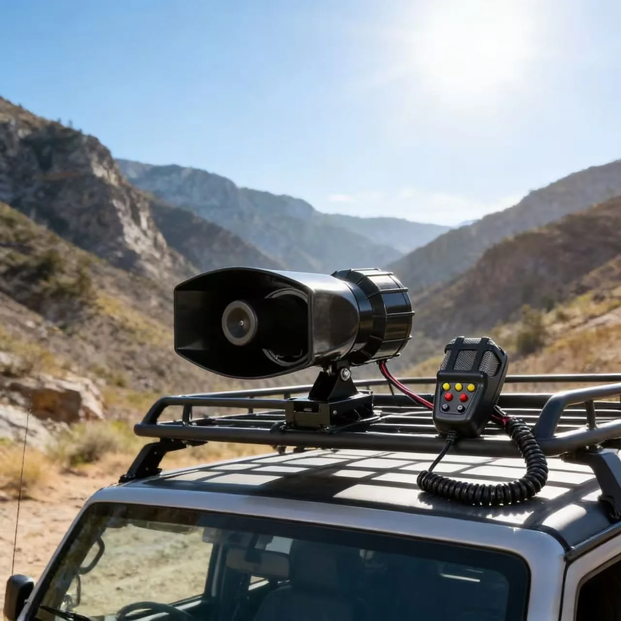 Universal 7-Sound Loud Car Warning Siren and Air Horn System