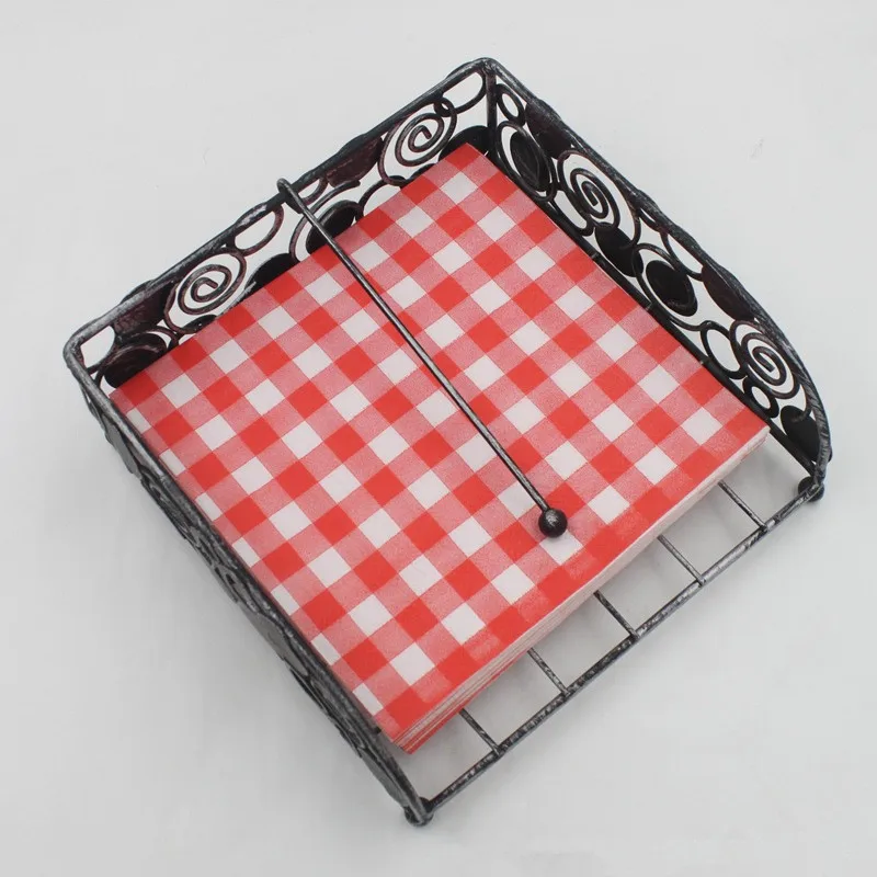 Disposable Plaid Printed Table Dinner Tissue Napkins Paper Tableware For Event Party Decoration 20Pcs/Pack 33x33cm