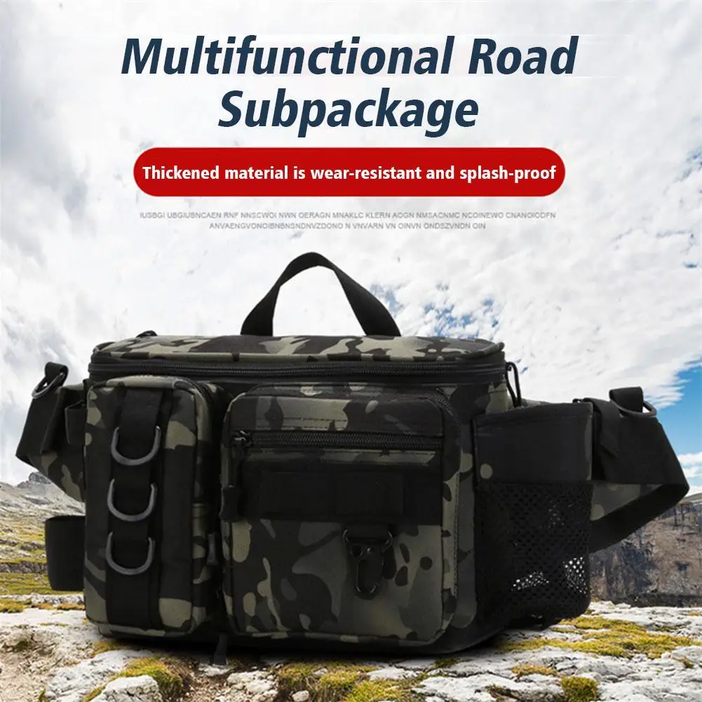 

Men Fishing Tackle Bag Single Shoulder Crossbody Tactical Bags Waist Pack Fish Lures Gear Utility Storage Fishing Box Chest Bag