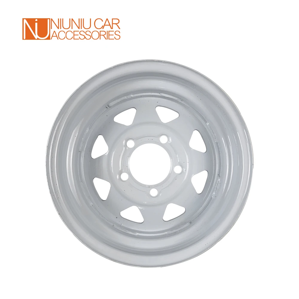 15 Inch X 6J White Spoke Trailer Rim 5 -114.3 Car Bolt Pattern Caravan Boat RV Parts Accessories