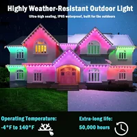 100FT 60 LEDs Permanent Outdoor Lights Smart RGBIC Eaves LED Lights Festival Flashing Lighting Fairy String  Holiday Lighting - Image 3