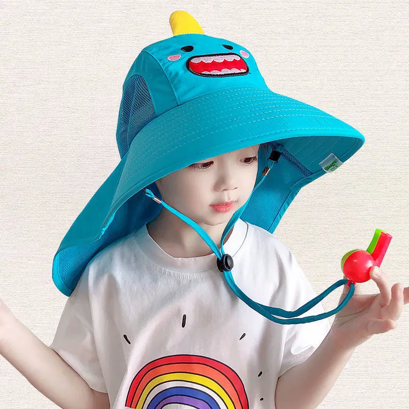 Cappello Protezione Solare Regolabile Cappello Da Sole Per Bambini In Cotone, Protezione UV UPF 50+, Tesa Larga Regolabile - Per Spiaggia E Attività All'Aperto Cappellino Pescatore Neonato
