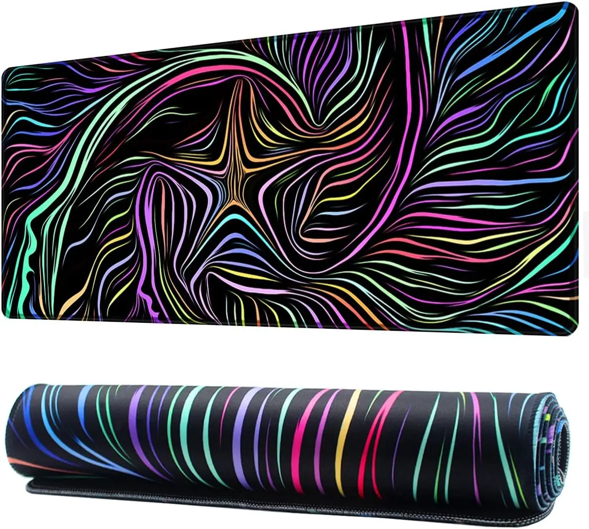 

Extended Mouse Pad with Stitched Edges Extra Large Gaming Mousepads with Non-Slip Rubber Base 35.4x15.7 inch Colorful Star Line