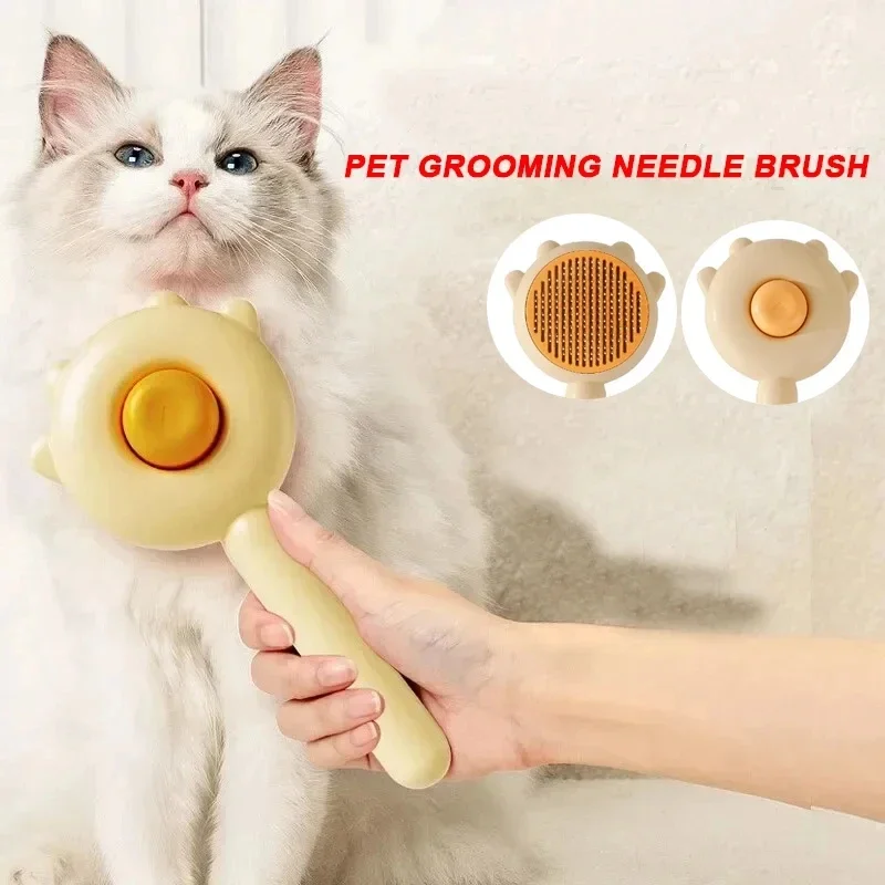 Pet Comb One-Key Hair Removal Cleaning Brush Magic Massage Grooming Needle Scratcher For Cat Dog Cleaning Care Supplies
