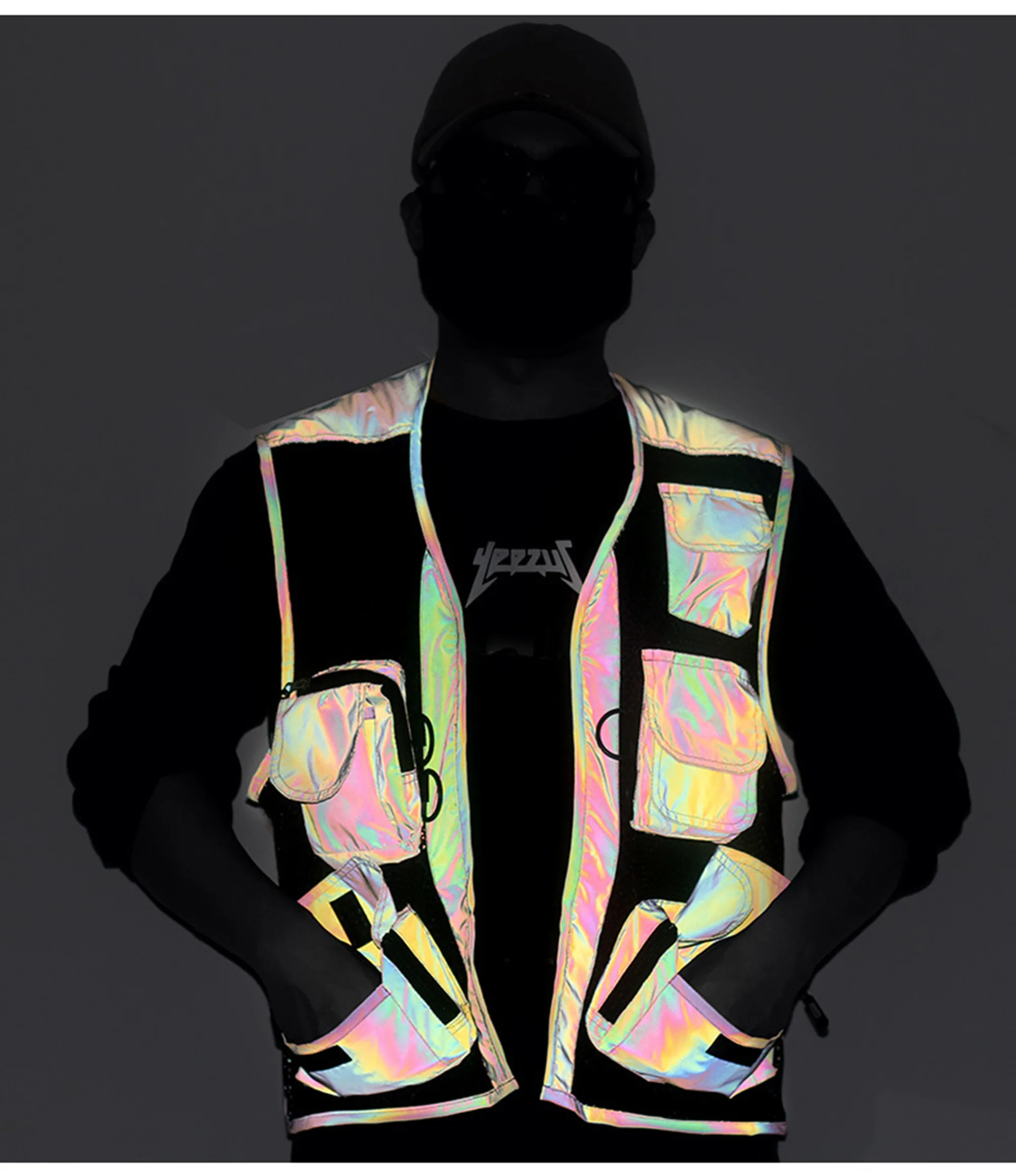Holographic Reflective Vest Waistcoat 15