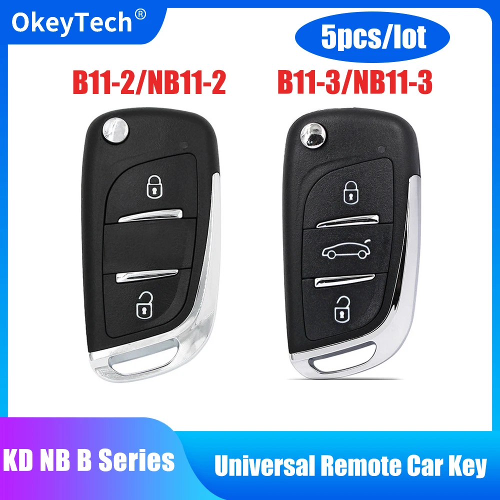 

OkeyTech 5pcs KEYDIY KD B11 NB11 B11-2 NB11-2 DS style 2/3 Button Universal Remote Car Key For KD900/KD-X2/URG200/KD MINI Key