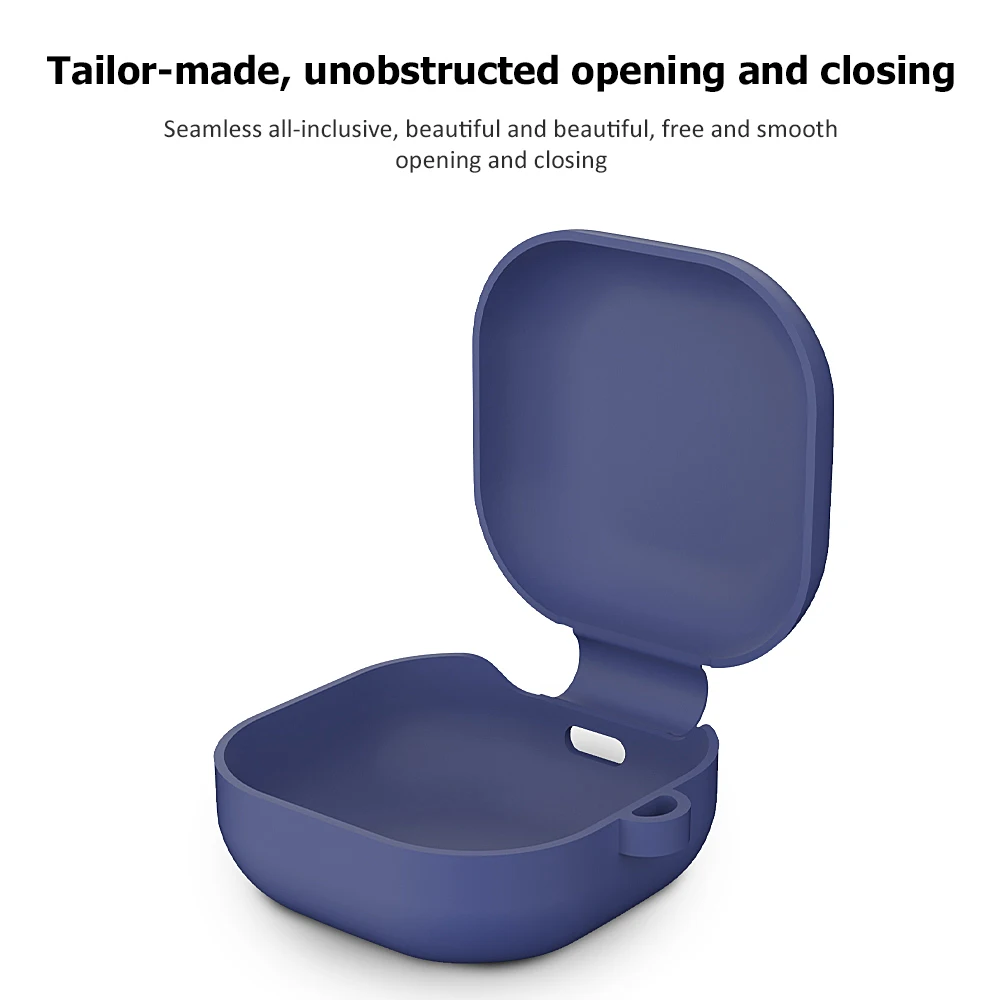 For Samsung Galaxy Buds 2/Buds Live Silicone Bluetooth-compatible Headset Protective Case Skin with Earphone Hook