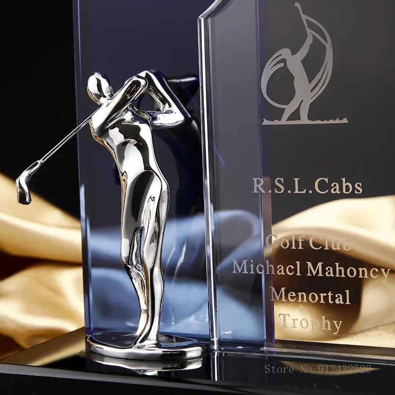 Customization Crystal Trophy for Home Decorations, Golf Trophy, Total net score, Best Distance Awards, Competition Souvenir, 1Pc