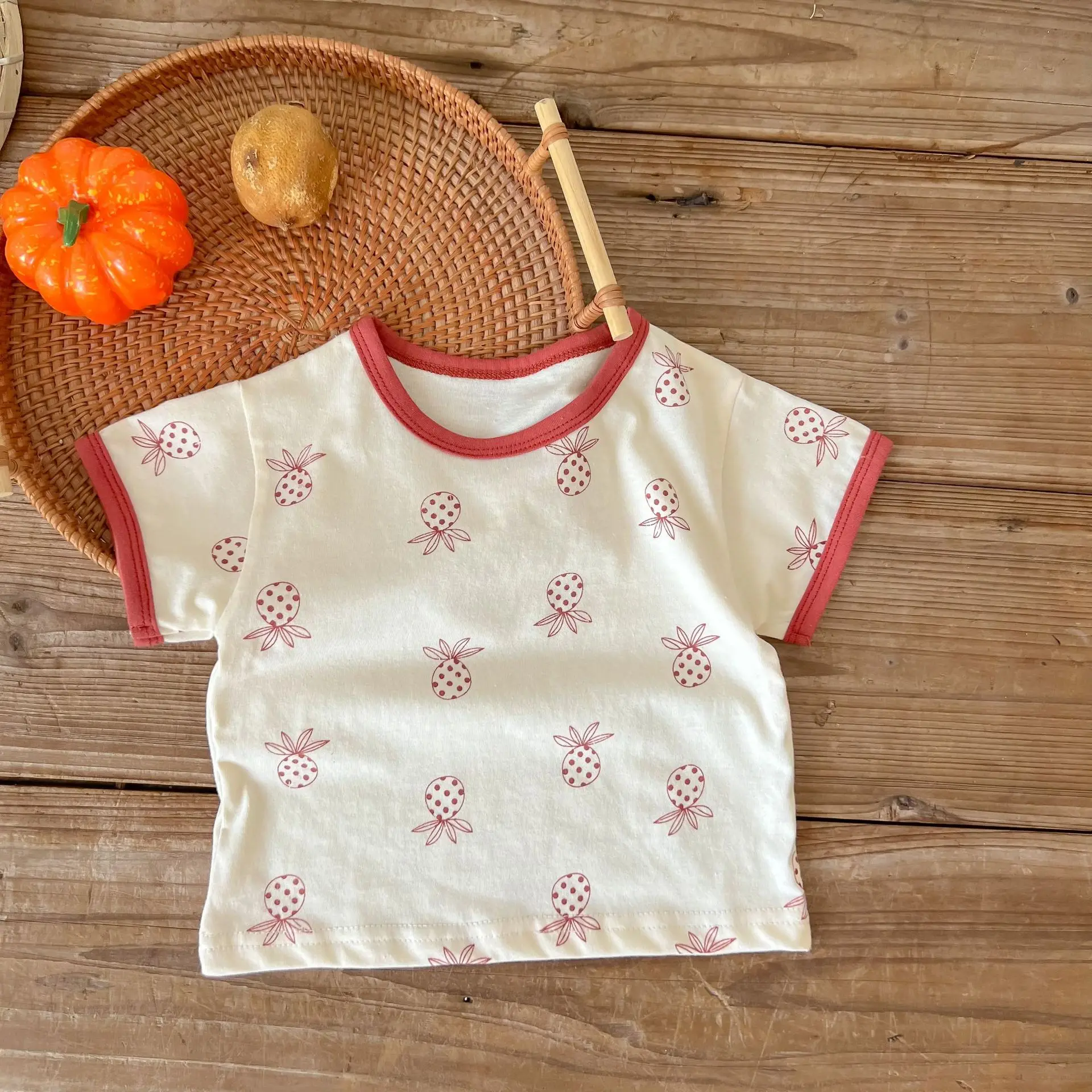 2022 Summer New Baby Short Sleeve Clothes Set Cute Pineapple Print Infant Girl T Shirts + Shorts 2pcs Suit Baby Boy Outfits newborn baby clothing set