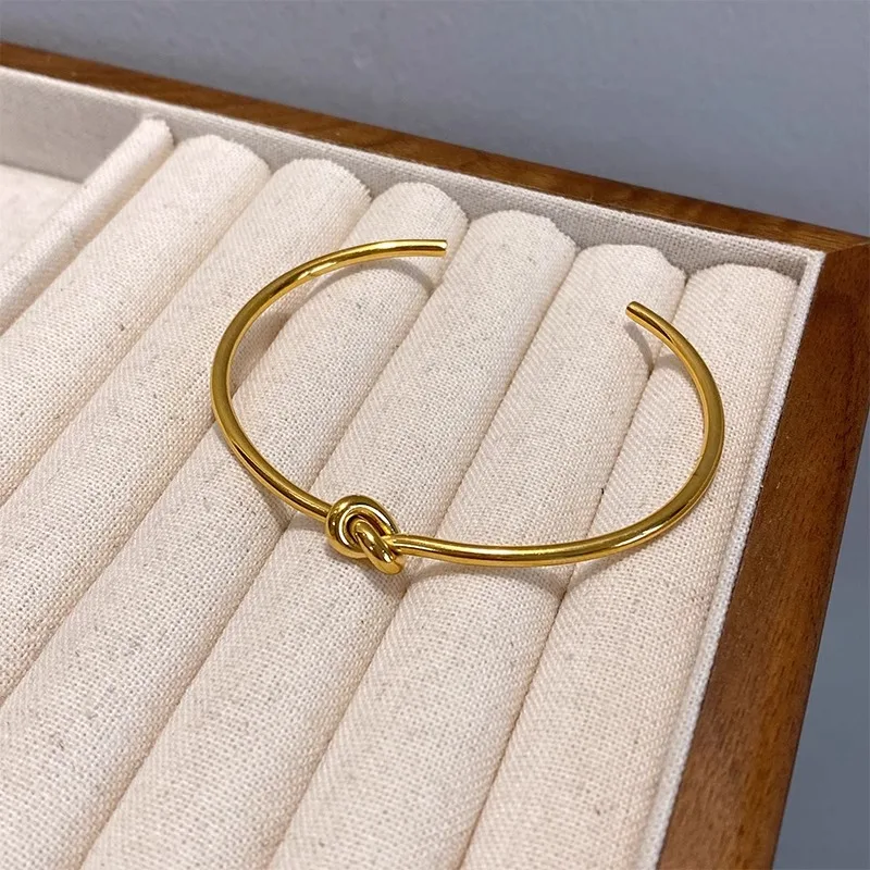 Stainless Steel Bracelets Vintage Men's Fashion Woven Twist Texture Bangles For Women Jewelry Statement Streetwear Goth Gifts