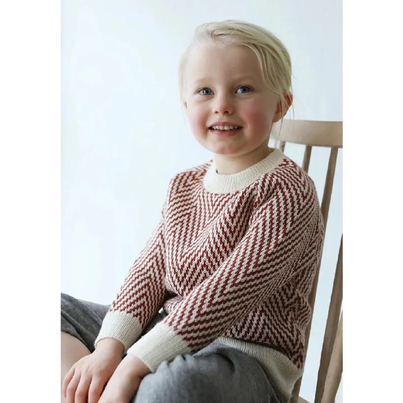 

Jenny&DaveChildren's Christmas sweater 2023 spring style ocean wave knit baby herringbone pullover girl