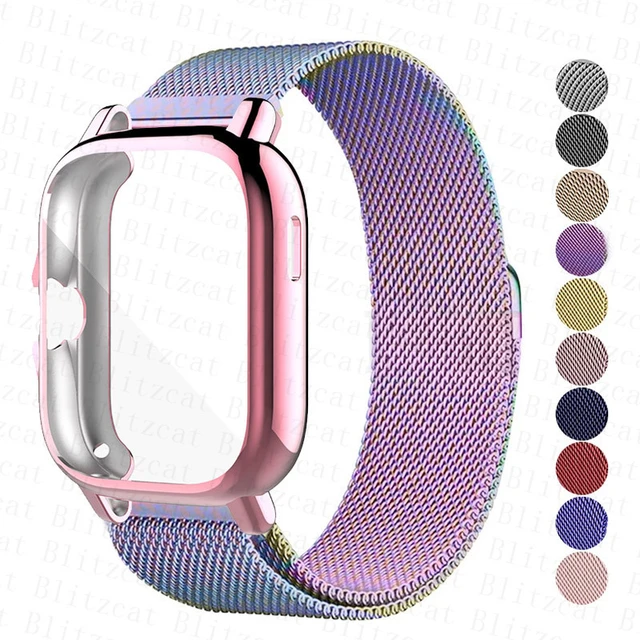 Watch Band For Amazfit Bip U Pro S Lite Strap Metal Bracelet For Amazfit  GTS 2 mini Smart Watch Full Cover Case Protector Correa - AliExpress