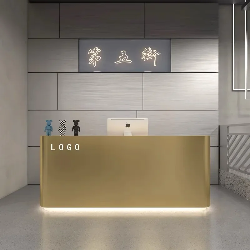 Stainless Steel Bar Simple Modern Clothing Store Checkout Shop Small Beauty Salon Barber Shop Reception Desk