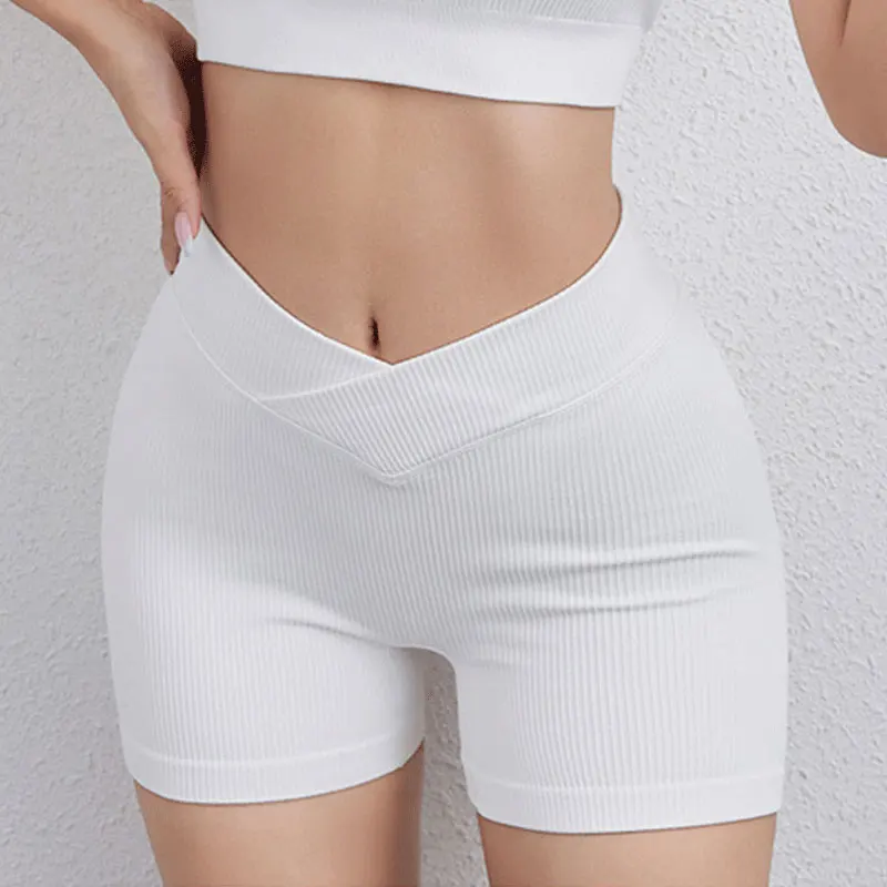 Women's Seamless Two-Piece Yoga Shorts High-Waisted Sports Leggings Running Sports Fitness Pants