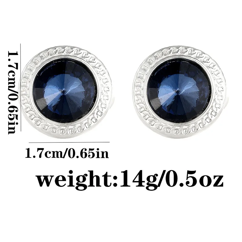 Luxury Zircon Cufflinks - Classic Round Mens Wedding Suit Accessories