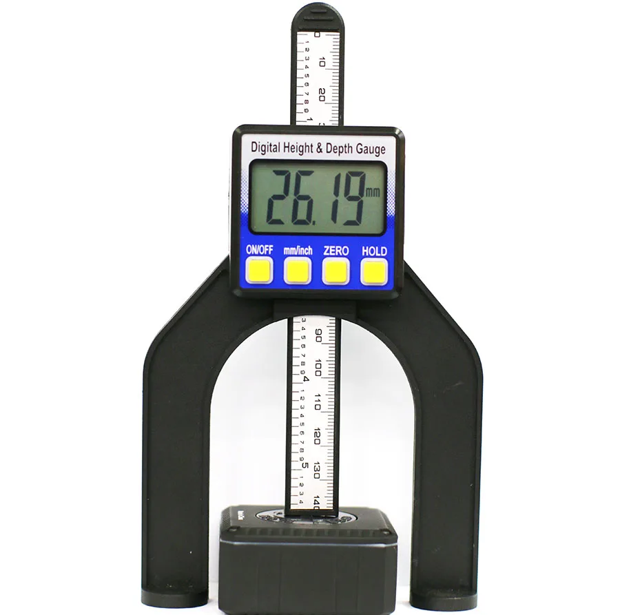0-80mm Digital Depth height gauge Caliper Tread Depth Gauge LCD Magnetic Self Standing Aperture digital height gauge