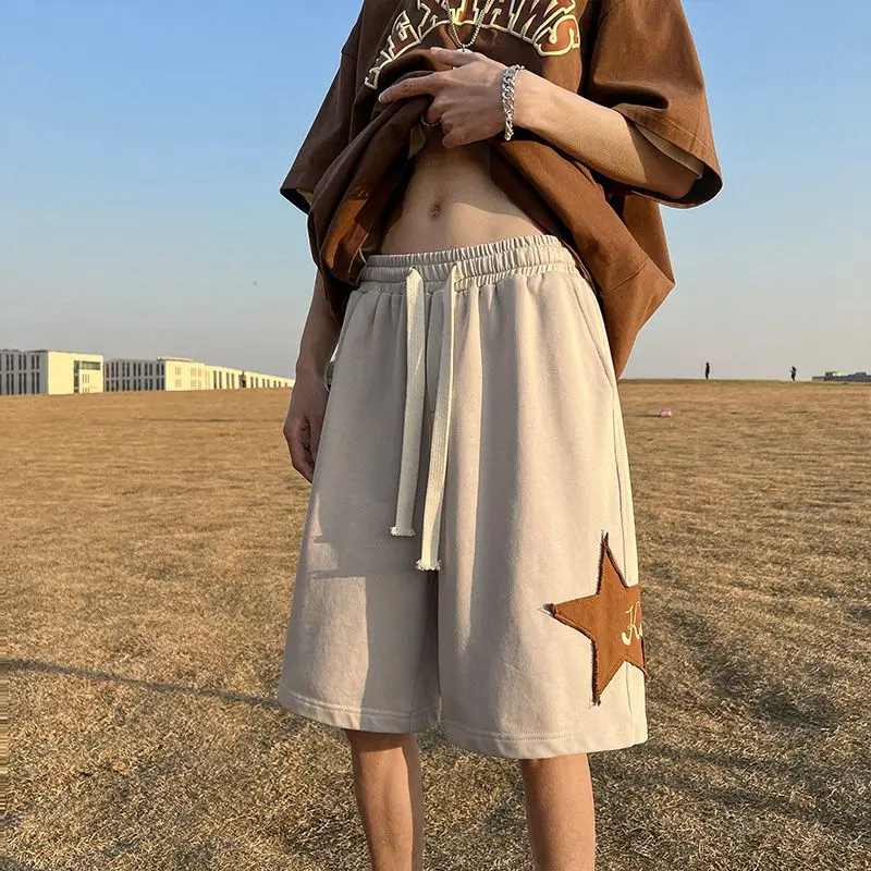 2023 American Retro Casual Shorts Men's Summer Design Sense High Street Fashion Versatile Pants