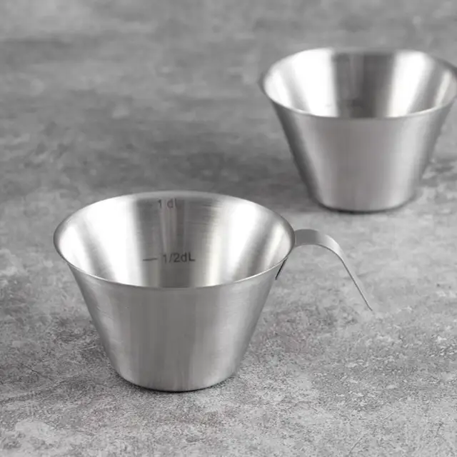 100 Ml Mérőpohár Fogantyúval Rozsdamentes Acél Eszpresszó Kávé Pékséghez - Image 2