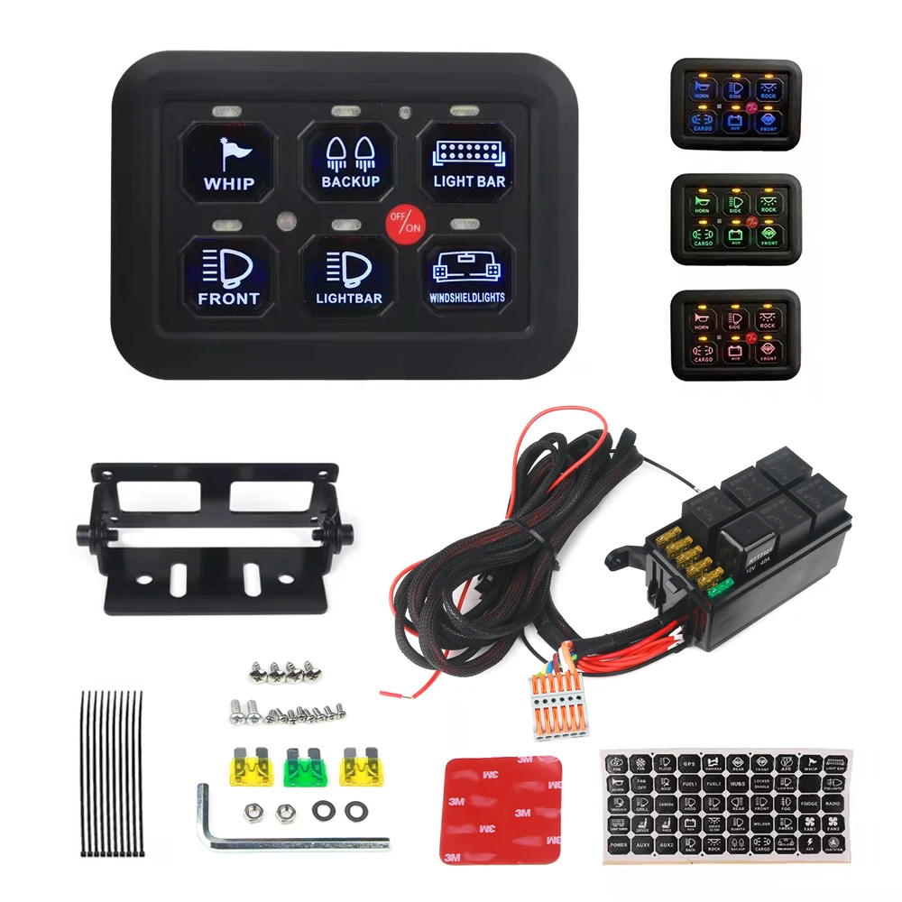 Interruttore Momentaneo RGB Auto Pannello Interruttori 12 Vie Auxbeam RB120 - Controllo LED Auto E Barca RGB Pannello Controllo Accessori Auto - Foto 9