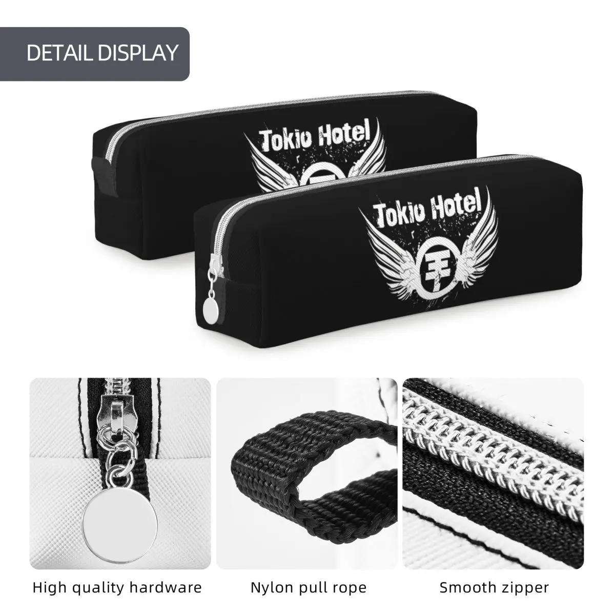 Creative Tokio Hotel Rock Music Pencil Case Band Bill Kaulitz Pencil Pouch Pen Box for Girl Boy Bag School Supplies