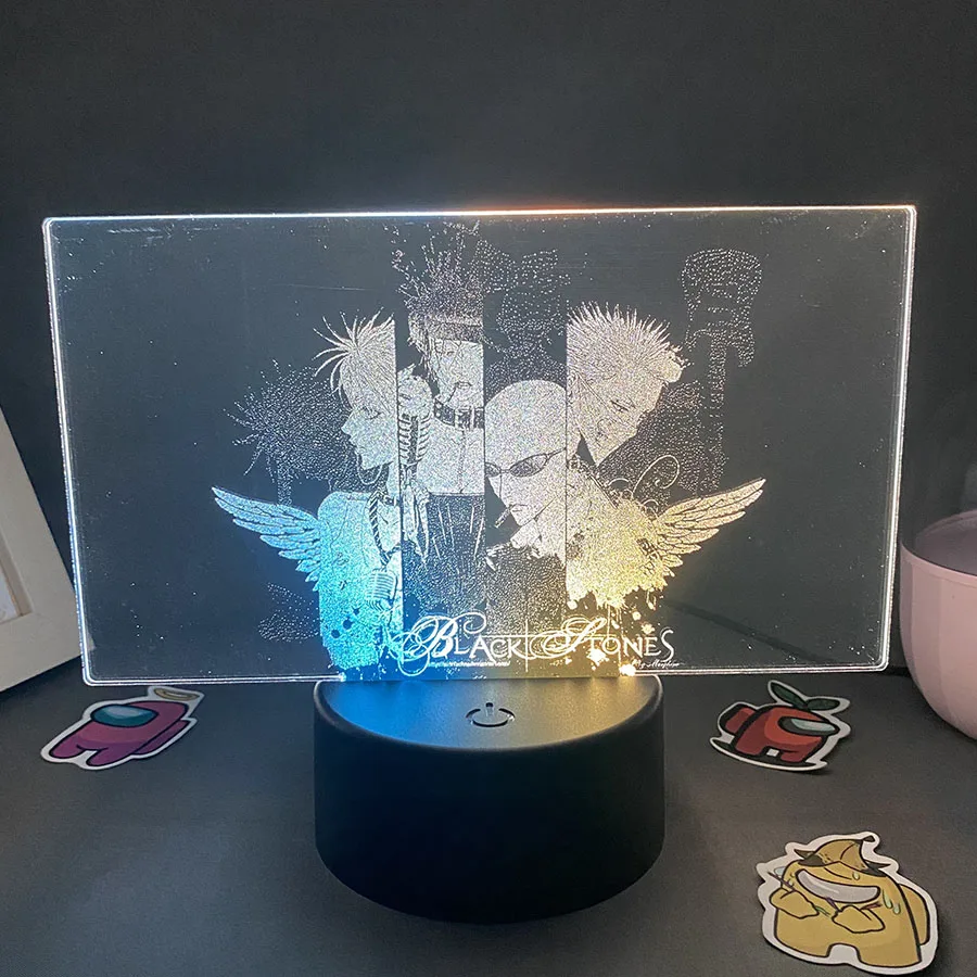 

NANA Anime Figure black stones Colorful Two Tone Acrylic Nightlight Bedroom Decor Birthday Gift For Kids 3D LED Neon Lava Lamp