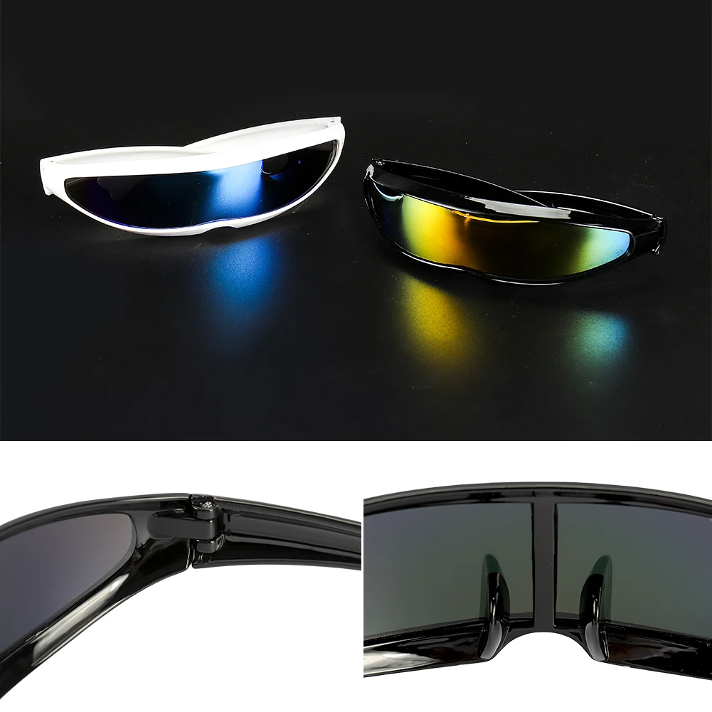 Futuristic Narrow Cyclops Visor Sunglasses Laser Eyeglasses UV400 Personality Mirrored Lens Costume Eyewear Men_voghion.com
