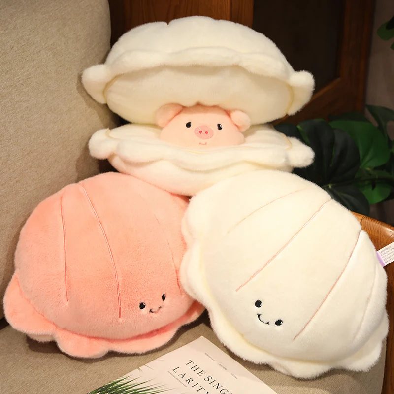 Ocean Theme Plushies Cute Pig Pearl Shell Plush Pillow Kawaii Gift For Girl Birthday Xmas Soft Home Bed Back Cushion 50cm 2