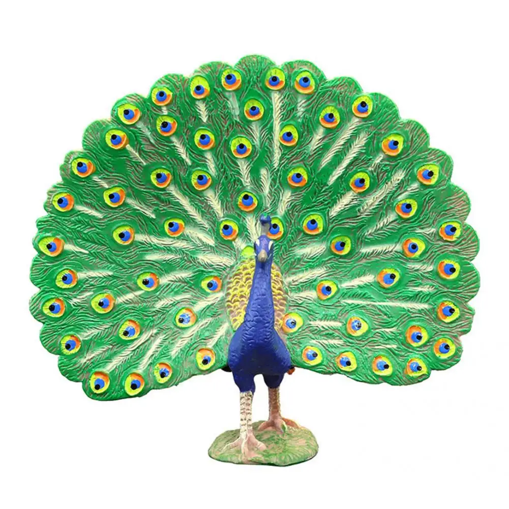PVCPeacockFigurineSmallSizeMiniPeacockFigurineExquisite