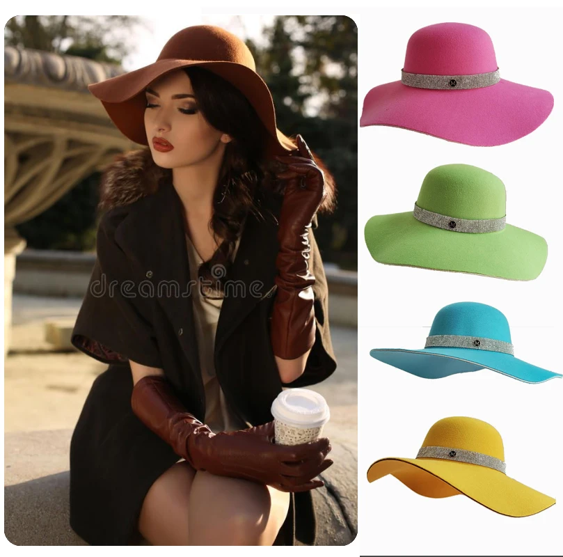 Cappello Fedora In Feltro Unisex A Tesa Larga | Modello Piano Per Chiesa, Derby E Uso Quotidiano - 2