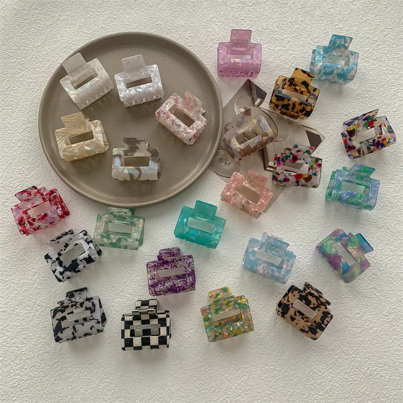 Vintage Square Hair Clip Fashion Print Hair Claw Clips Hairpin Crab Barrette Headband Clips Ornament Hair Accessories for Women gift multi color ornament square shape women jewelry box velvet necklace display case jewelry storage box jewelry organizer