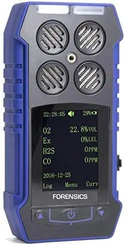 Gas Monitor by Forensics Color Display & Graphing Data Logging USA NIST Calibration USB Recharge Battery