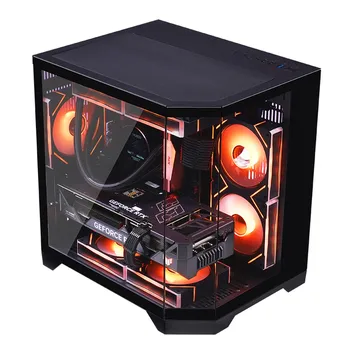 WJCOOLMAN Dreamer Mini MATX case for desktop computer with full side lighting and sea-view design supports 240 water cooling