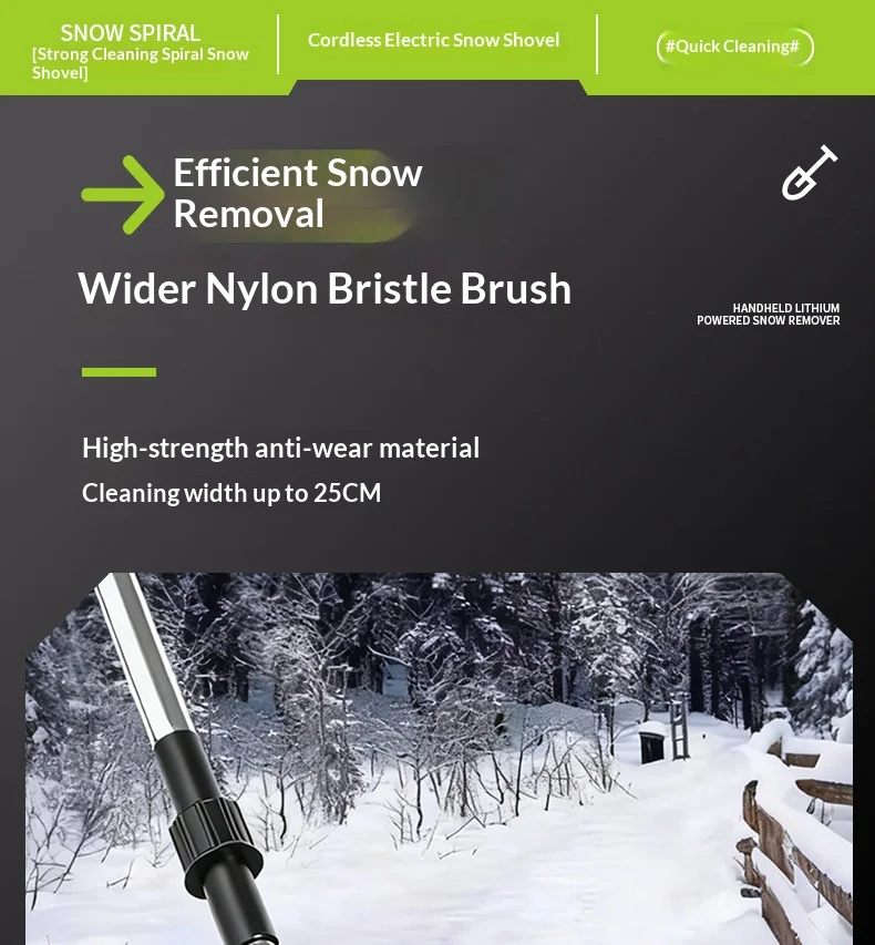Cordless Electric Snow Shovel Blower 8M Throw Distance 900W Power for Fast Yard