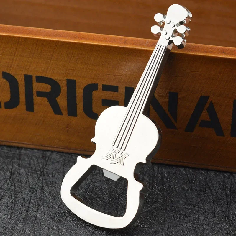 Simulation Guitar Model Bottle Opener Metal Keychain Pendant Beer Opener Wine Opener Wine Accessories Kitchen Accessories