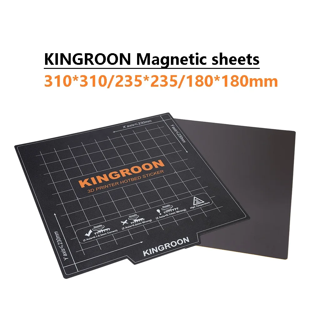 

MEGA 3D Printer Parts KINGROON Magnetic Bed Tape for Print Sticker 180/235/310mm Square Build Plate Tape Surface Flex Mag Sheet
