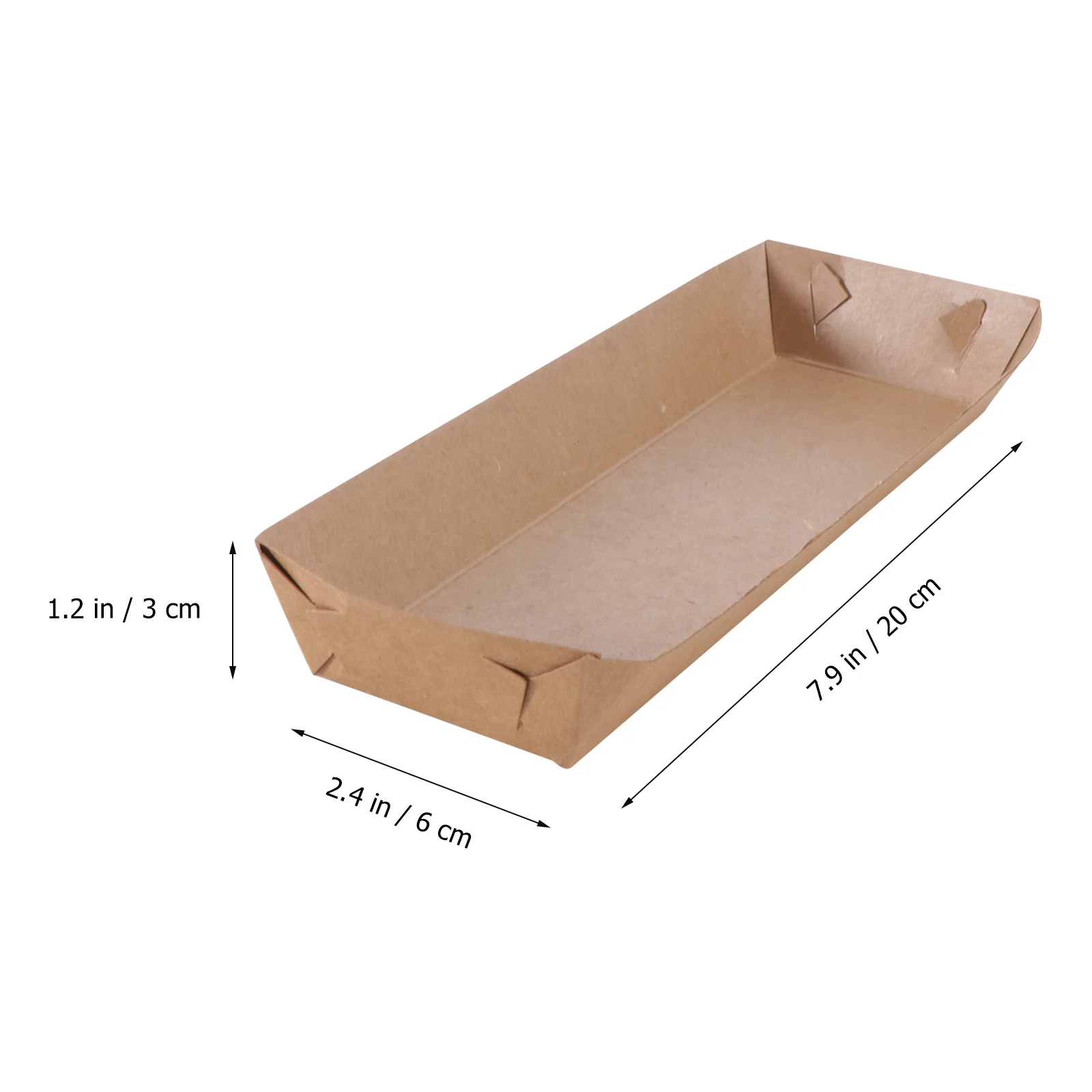 Disposable Paper Food Serving Tray Kraft Paper Coating Boat Shape Snack Open Box French Fries Chicken Box 50 Pcs (20 x 6 x 3cm)