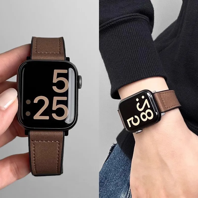 Premium Leather Magnetic Watch Strap - Timeless Elegance