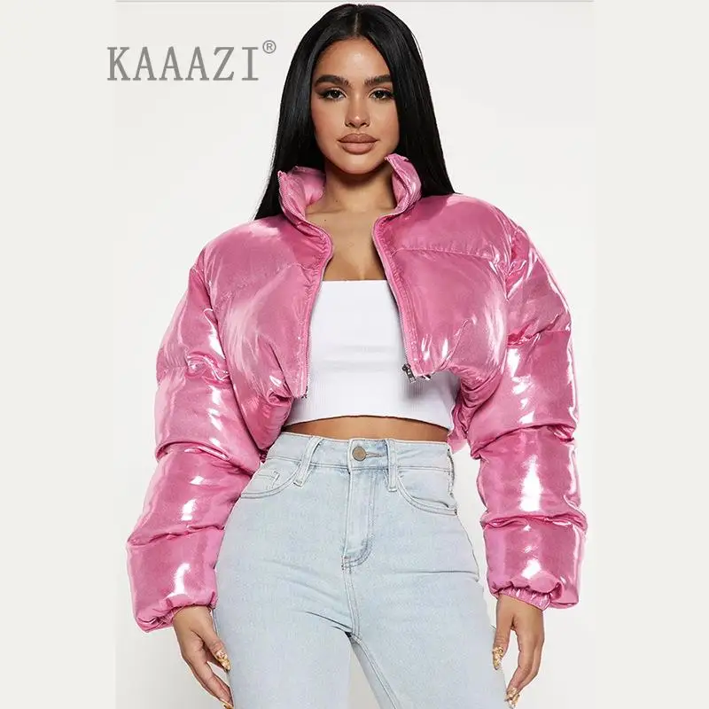 

Женское короткое пальто на молнии, с воротником-стойкой и длинным рукавом