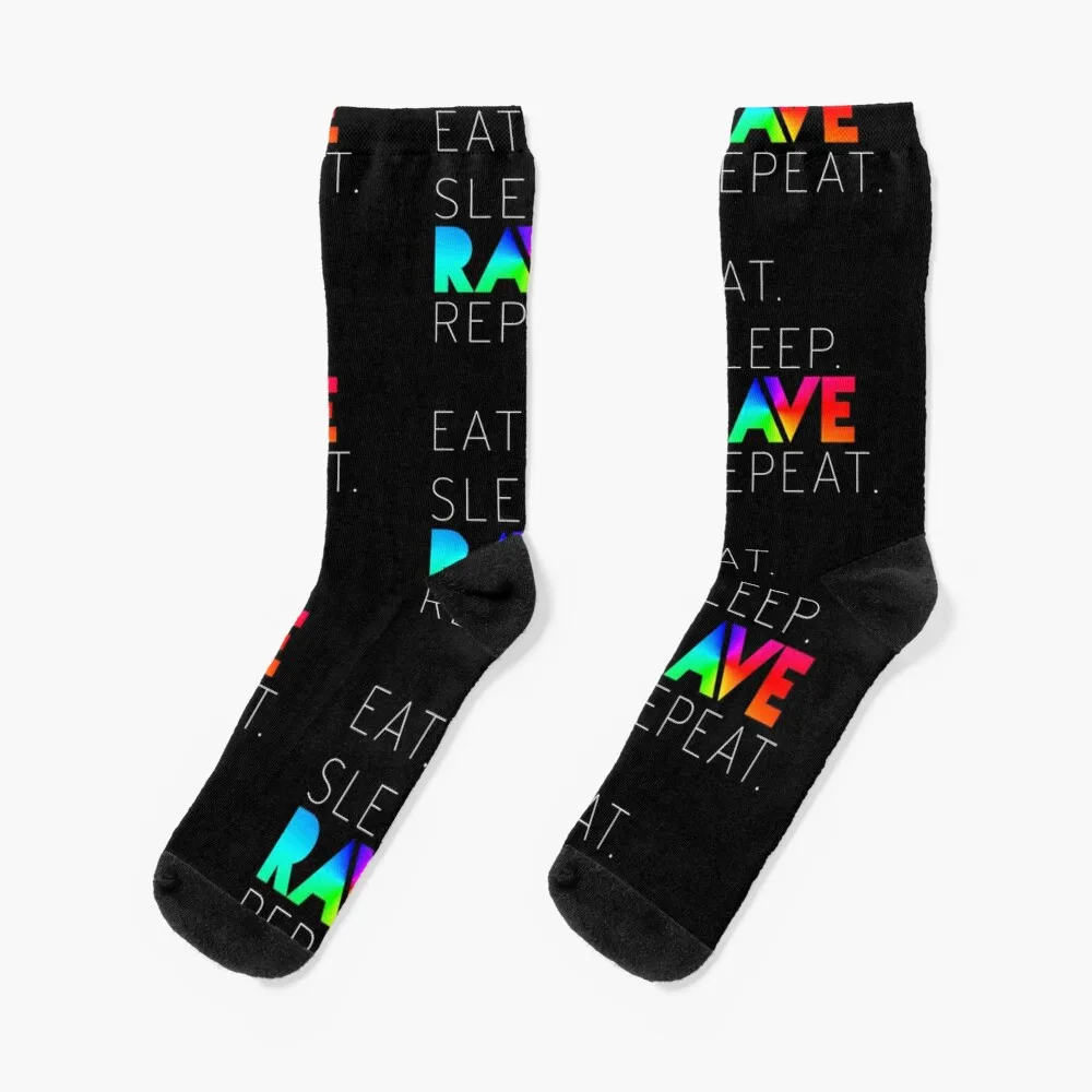 

Eat Sleep Rave Repeat Socks Custom Socks Christmas Socks Men'S Sock