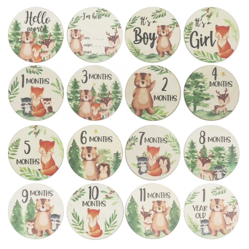 

Baby Milestone Cards Infant Monthly/Hello-world Cards in English/French/Spanish Photo Prop Discs Gift Set for Baby