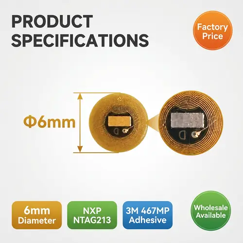 Diameter 6mm NXP NTAG213 NFC Tags  Programmable RFID Stickers Round Waterproof Flexible FPC NFC Labels for Phones Wearables - Image 4