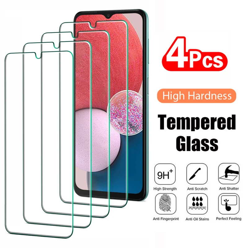 

4PCS Tempered Glass For Samsung Galaxy A14 A25 A15 A23 A05 A24 A53 A52 A34 A54 A22 S23FE S20FE S21FE 5G Screen Protector Glass