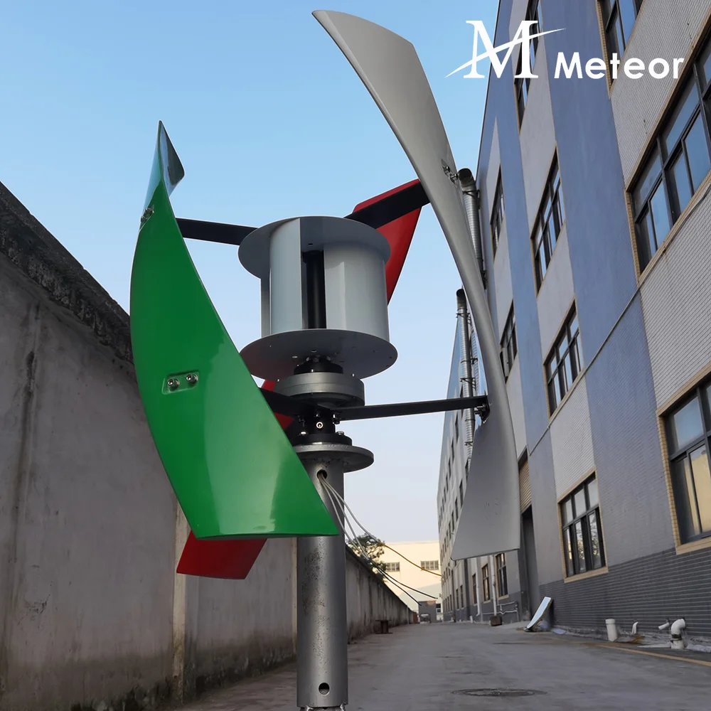 5KW Vertical Axis Wind Turbine Generator 24V 48V Low Noise Low Start Wind Speed Home Appliance For Off Grid System Output 220V