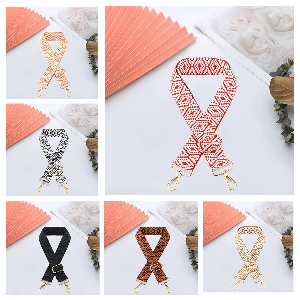 

Bag Strap Accessories Backpack Colourful Replacement Adjustable Bag Belt Ethnic Style Pattern Embroidery Handbag Shoulder Strap