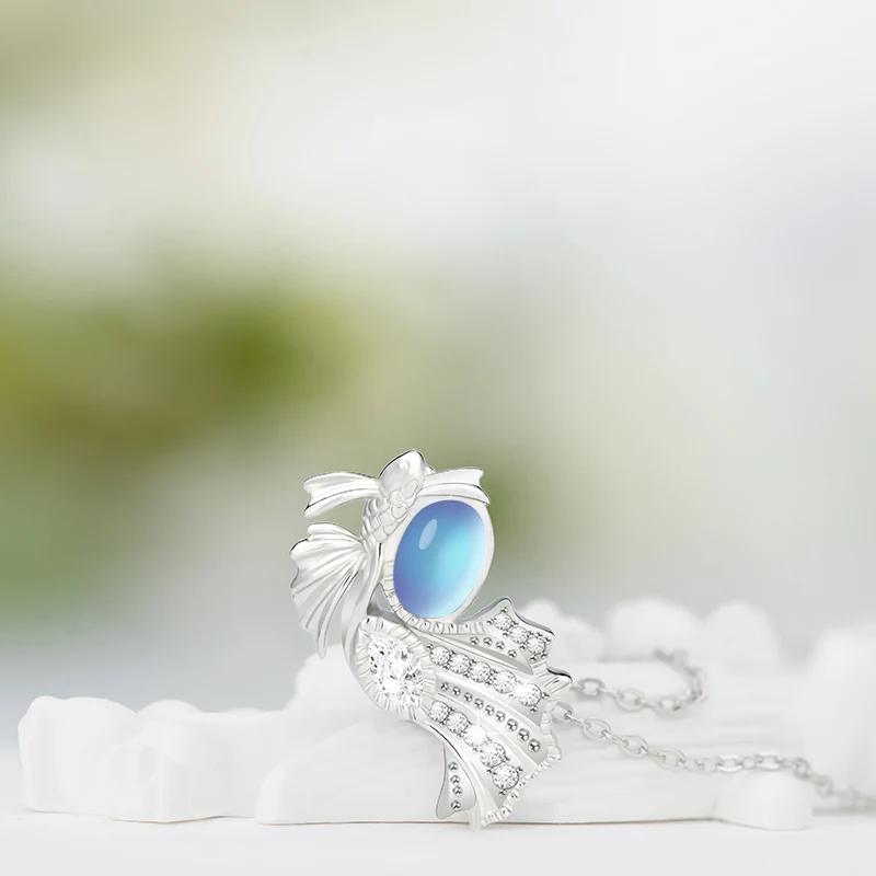 

S925 Sterling Silver Moonlight Stone for The Rest of One's Life with You Necklace Women Ins Advanced 2024 Valentine's Day Gifts