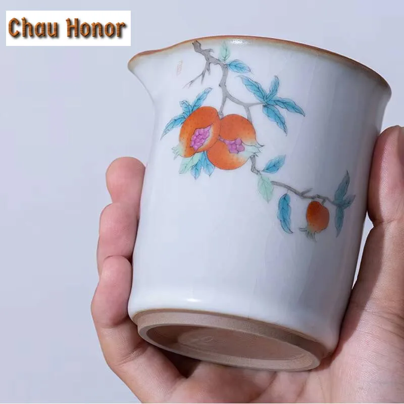 260ml Ancient Moon White Ru Kiln Porcelain Tea Pitcher Divide Tea Cha Hai Dispenser Justice Cup Fair Mug Mugs Chinese Tea Set