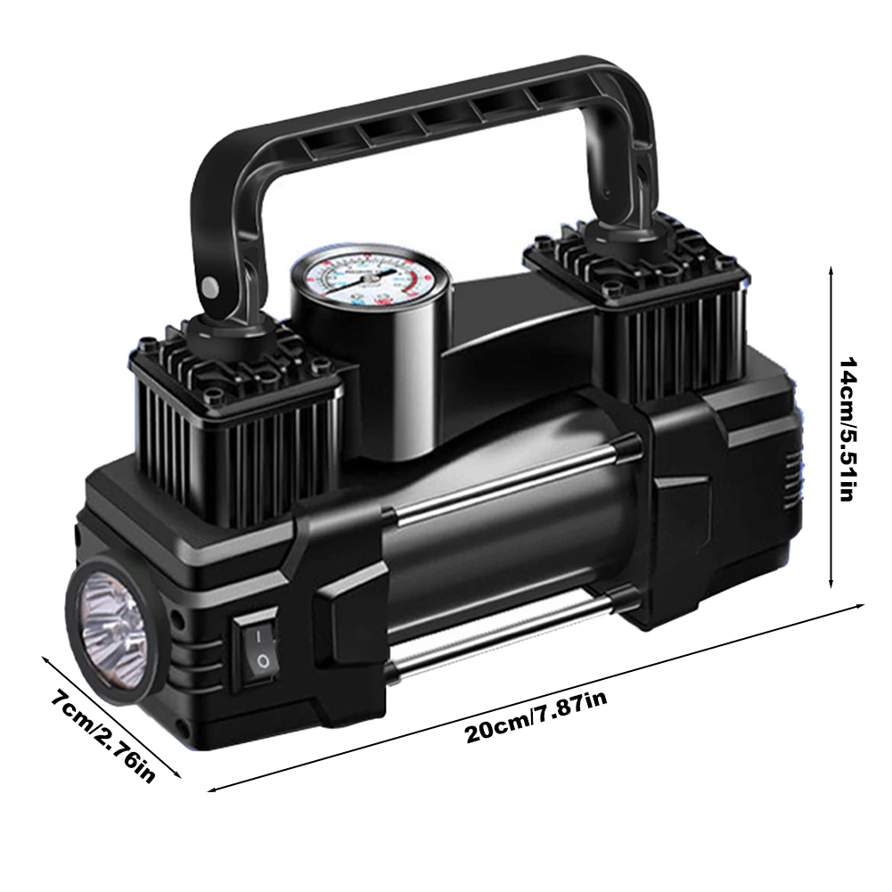 12V 150PSI Electric Tire Inflator with Pressure Gauge Mini Air Compressor Dual Cylinder Car Tire Inflatable Pump with LED Light air compressor pump air pump electric tire inflator air compressor inflatable pump tire inflator
