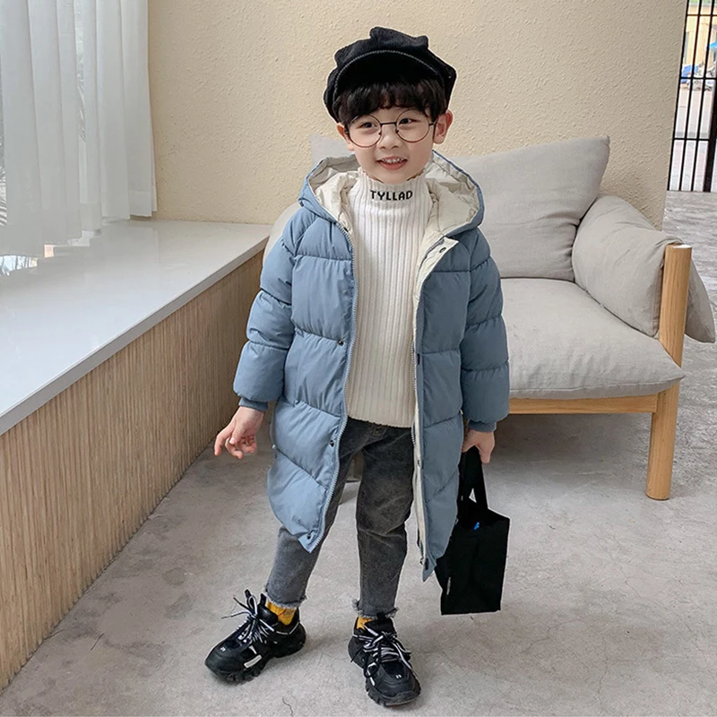 남아 두꺼운 코트, 겨울 어린이 다운 겉옷, 십대 소녀 코튼 패딩 파카 코트, 두꺼운 따뜻한 롱 재킷